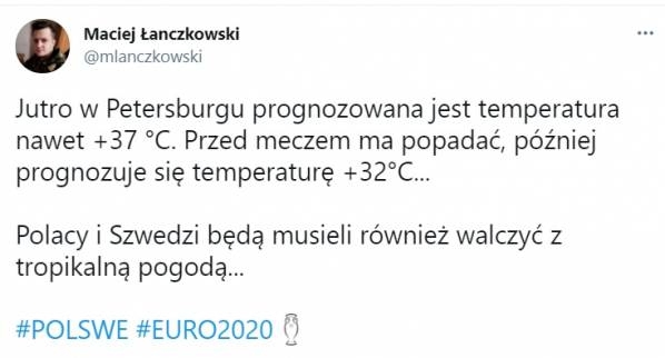 Taka ma być temperatura podczas dzisiejszego meczu!